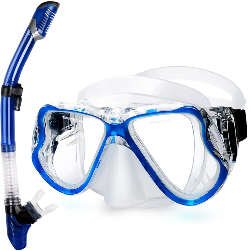 Greatever Snorkeling Gear for Adults Kids, Dry Snorkel Mask Set Anti-Fog | Panoramic Wide View Leak-proof, Swim Diving Mask with Dry Top Valve & Travel Mesh Bag, Comfortable Breathing