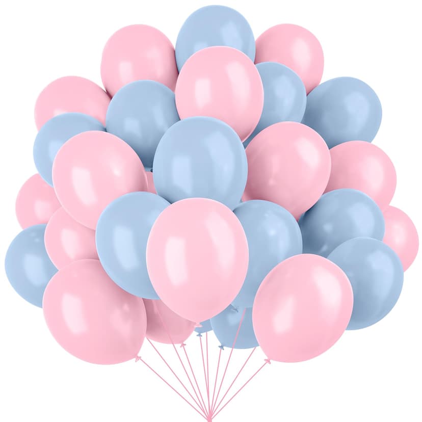 Pink and Blue Latex Balloons, 67 12 Inch Pink Blue Gender Reveal Balloons for Boy or Girl Gender Reveal Decorations Birthday Party Baby Shower Anniversary