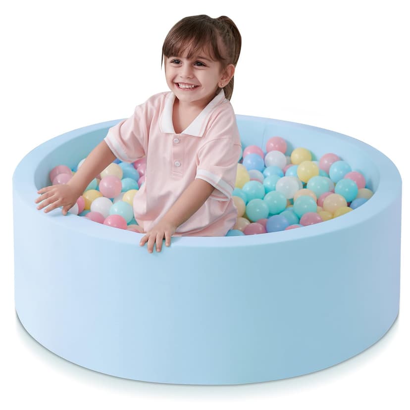 SHJADE Foam Ball Pit, 35.4"x 11.8" Ball Pits for Toddlers-Blue | Soft Memory Sponge Round Playpen Ball Pool for Kids, Ideal Gift for Babies, Indoor and Outdoor Game, Balls not Included