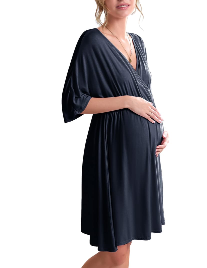 Ekouaer 3 in 1 Labor/Delivery/Hospital Gown Maternity Dress Nursing Nightgown Sleepwear for Breastfeeding