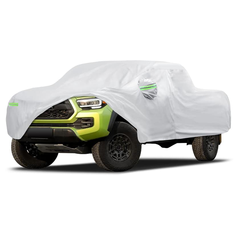 Car Cover Multi-Layer Waterproof Fit for Toyota Tacoma 2005-2026, Silver | Migaven Waterproof Full Exterior Cover Sun Rain Protection with Door Zipper and Cotton Lining