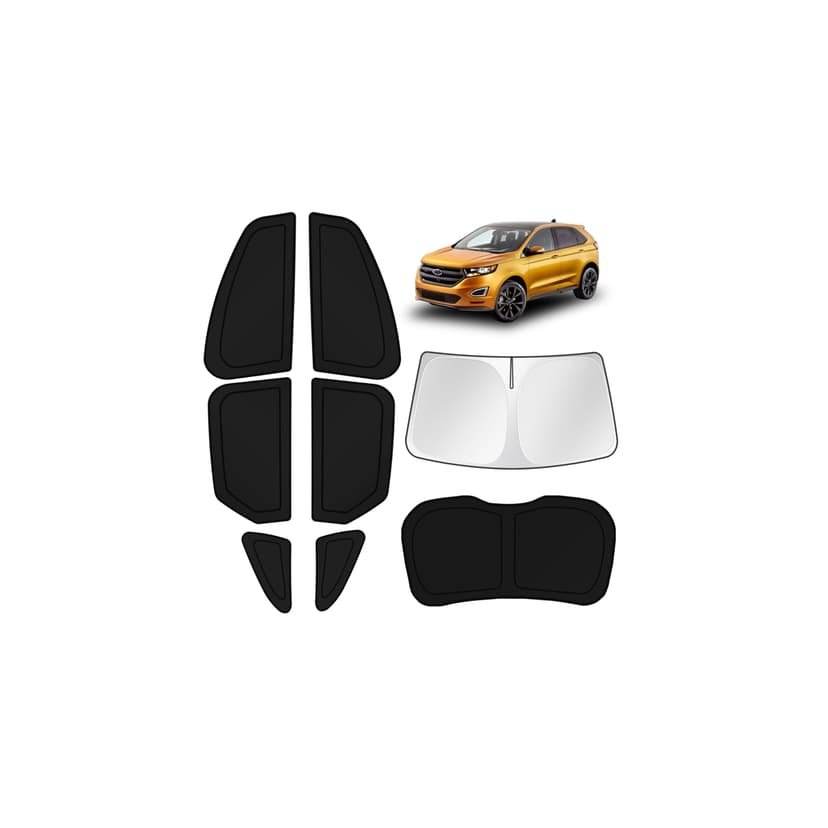 KUST Car Window Shades for Ford Edge 2015-2020 2021 2022 2023 2024 Windshield Sun Shade Side Window Cover UV Block Privacy Protection Accessories for Camping Blackout Rear Back Full Set 8PCS