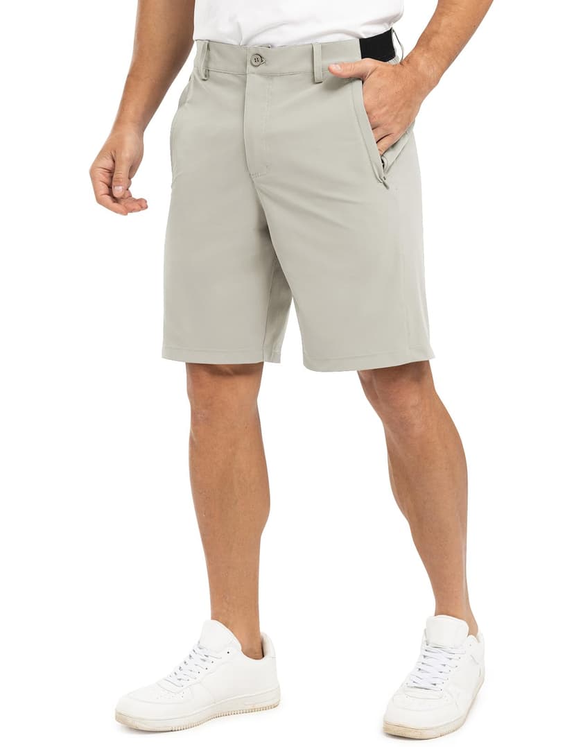TBMPOY Men's 9" Golf Shorts Stretch Quick Dry Casual Dress Shorts Flat Front Lightweight for Work Business Travel