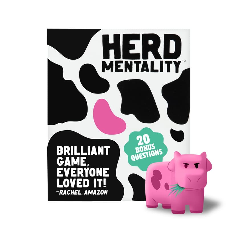 Herd Mentality Udderly Funny Family Board Game, Ages 10+ | Award-Winning Gift, Easy to Learn for 4-20 Players, Great Icebreaker, Family Game Night, Dodge the Pink Cow, Kids & Adults