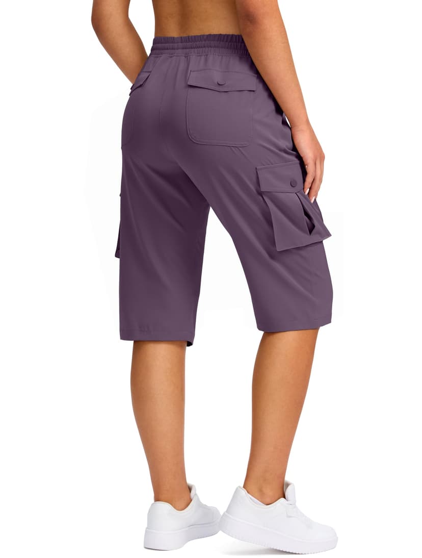 Viodia 15" Long Shorts for Women Hiking Cargo Bermuda Shorts Lightweight Knee Length Capris for Summer Travel Fishing