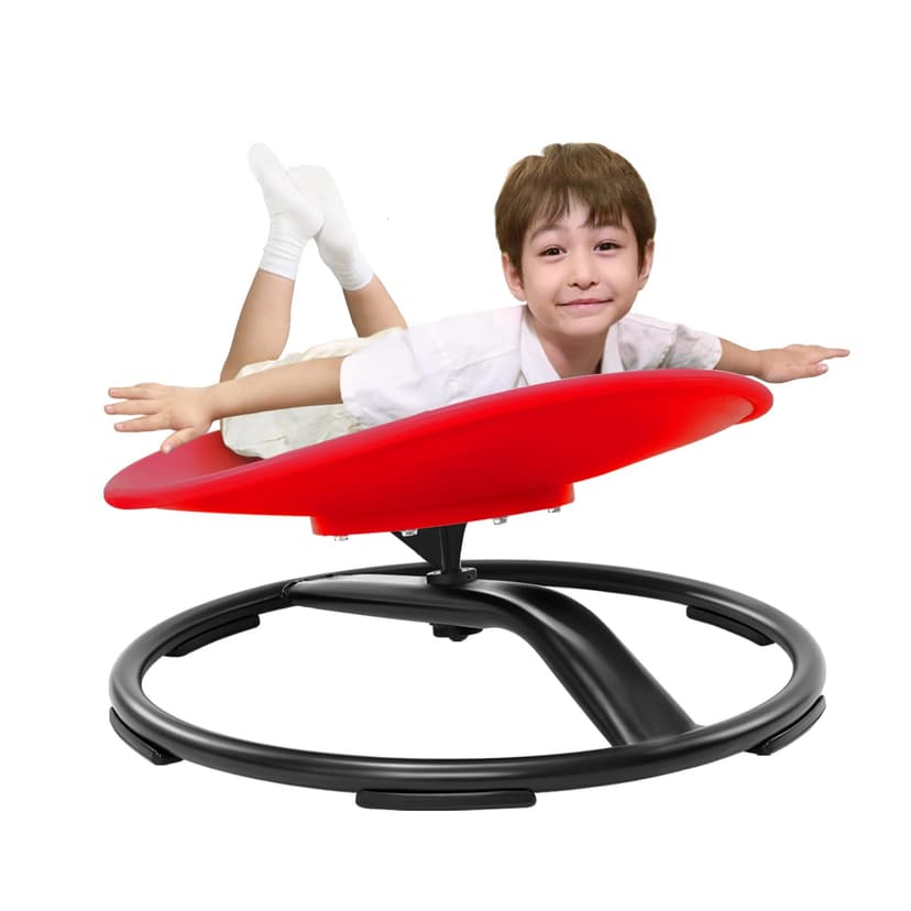 Zhenx Spinning Chair for Autistic Kids (Ages 3-18), Autism Sensory Toy Gift | 220LBS Capacity Sensory Swivel Seat for ADHD Kids, Autism Sensory Products, Calming Gift Improve Focus & Body Balance (Red