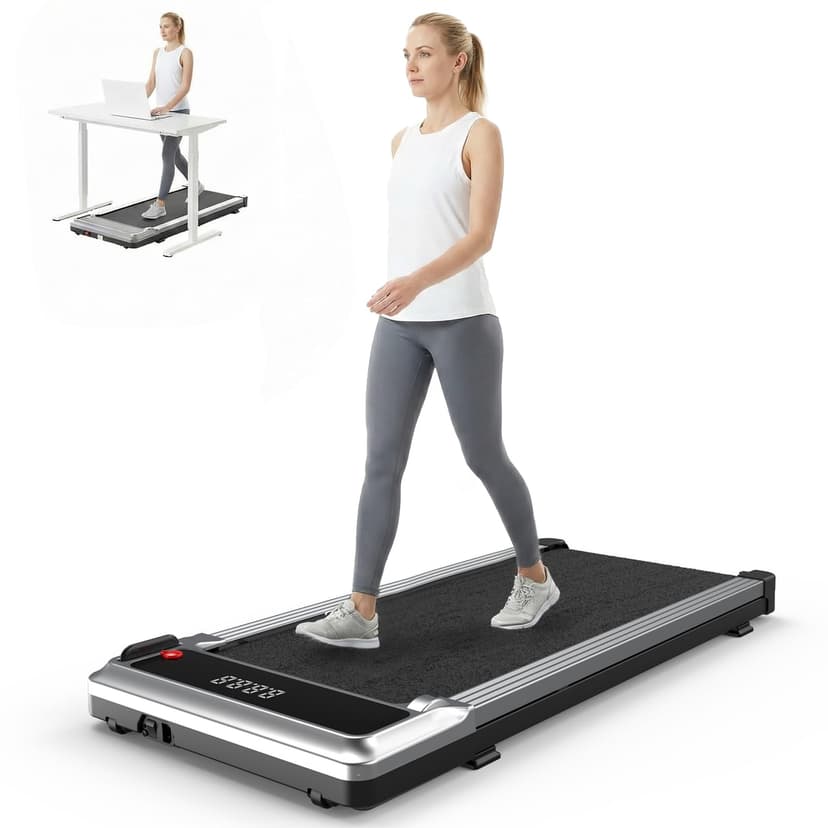 OLIXIS Under Desk Walking Pad Treadmill for Home Office Workouts | Compact Treadmill for Small Space, Portable Design, LED Display with Remote Control, Low Noise