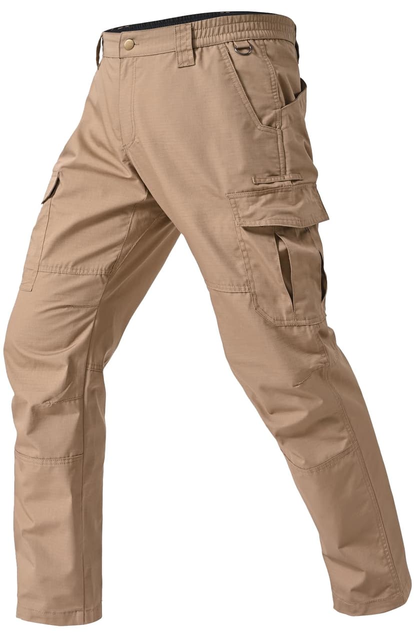 Mens Cargo Work Pants Durable Ripstop Tactical Pants with 7 Pockets Outdoor Water Resistant Hiking Woking Construction Pants