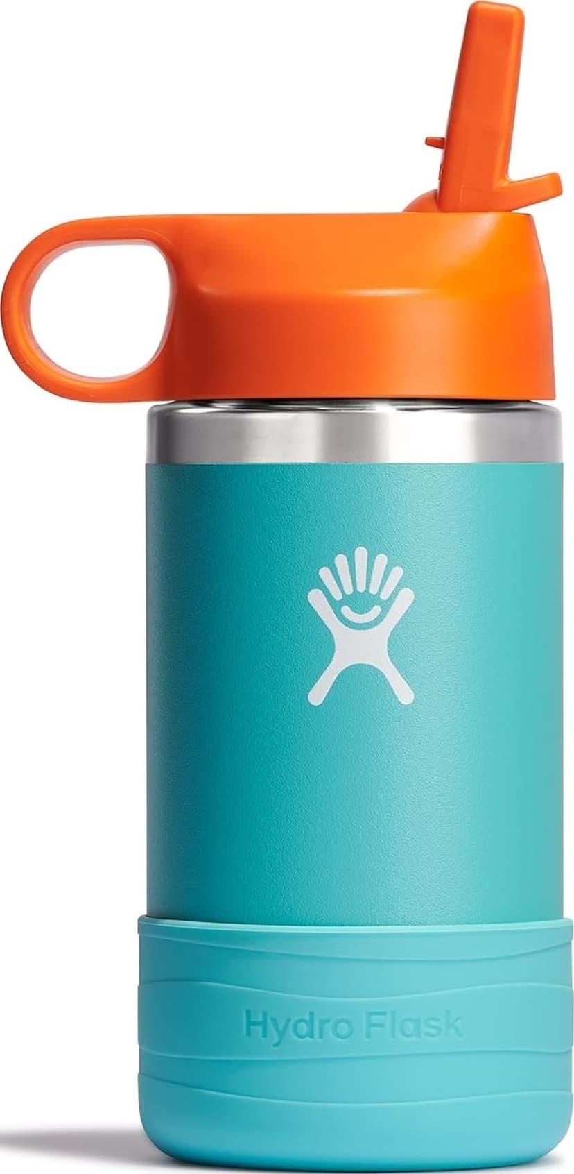 Hydro Flask Kids Water Bottle for School - Stainless Steel and Insulated with Straw Cap - 12 Oz in Seaspray Blue