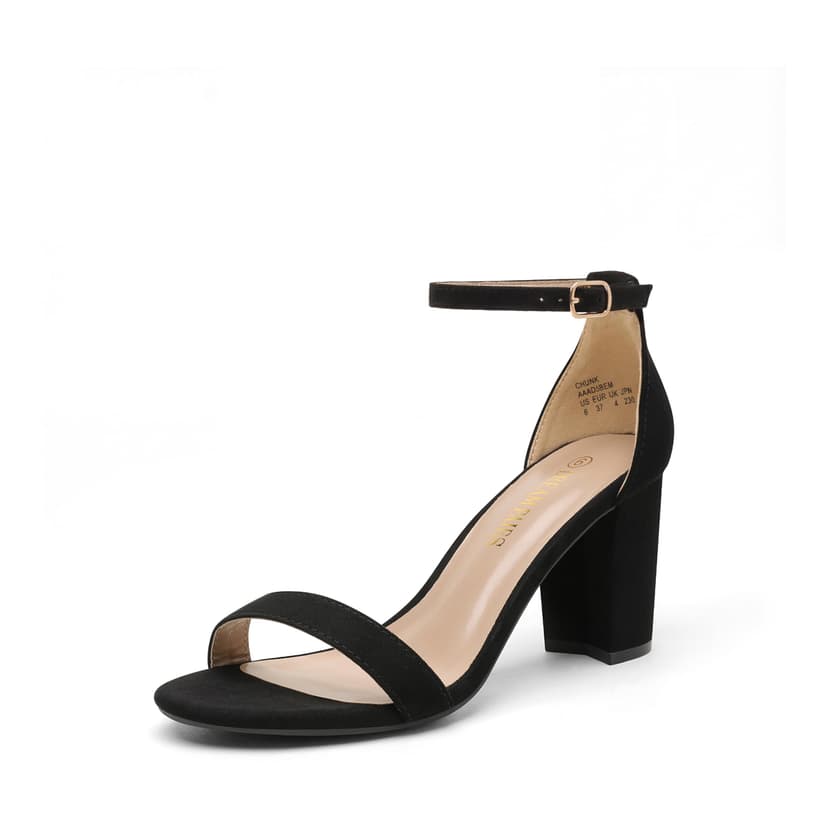 DREAM PAIRS Women's Chunk Low Heel Pump Sandals