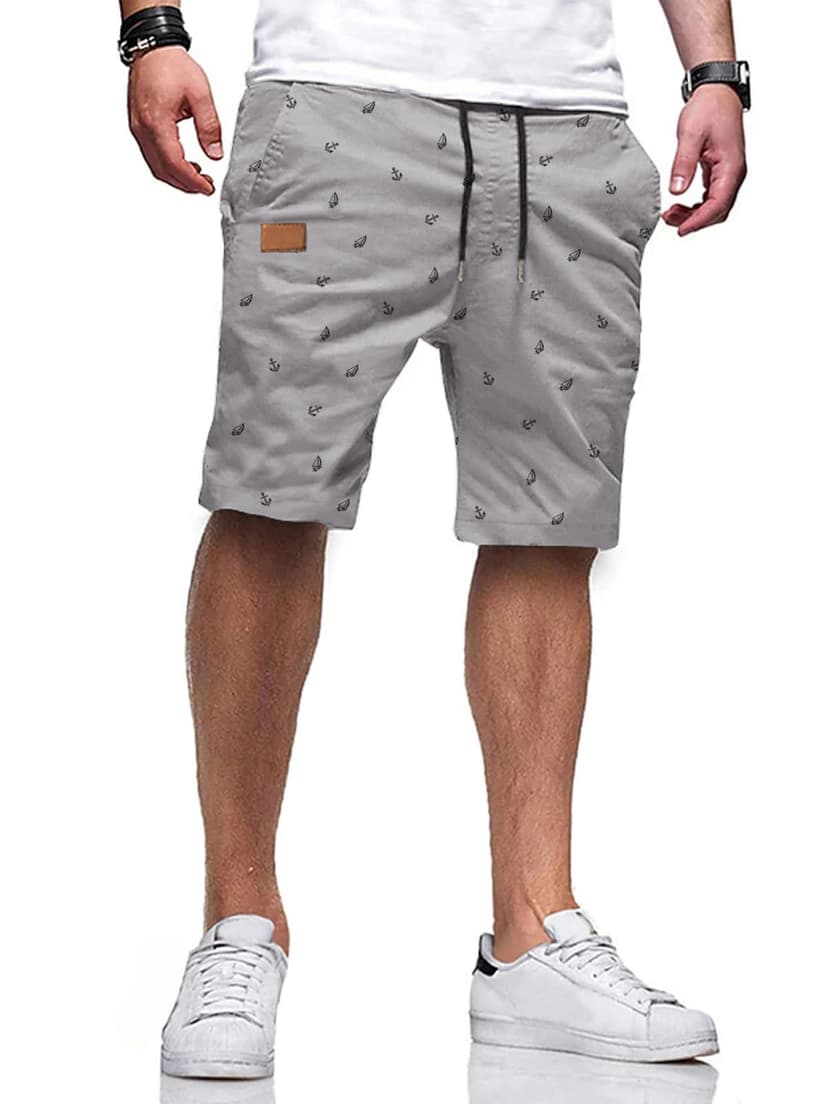 JMIERR Mens Casual Shorts - Cotton Drawstring Summer Beach Stretch Twill Chino Golf Shorts