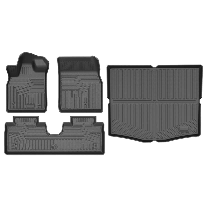 Mixsuper Floor Mats & Cargo Liner for 2021-2023 2024 2025 2026 Ford Mustang Mach-E All Weather Floor Liners and Trunk Liner Set Black (Not for Ford Mustang)