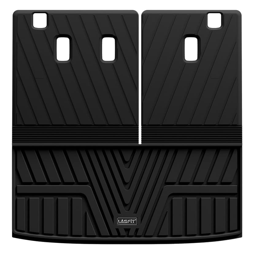 LASFIT Cargo Mat with Backrest Mat for Honda Pilot 2023 2024 2025 2026, Split & One-piece Foldable Seating TPE Custom Fit Trunk Mat Cargo Liner with Seatback Mat Accessories, Black