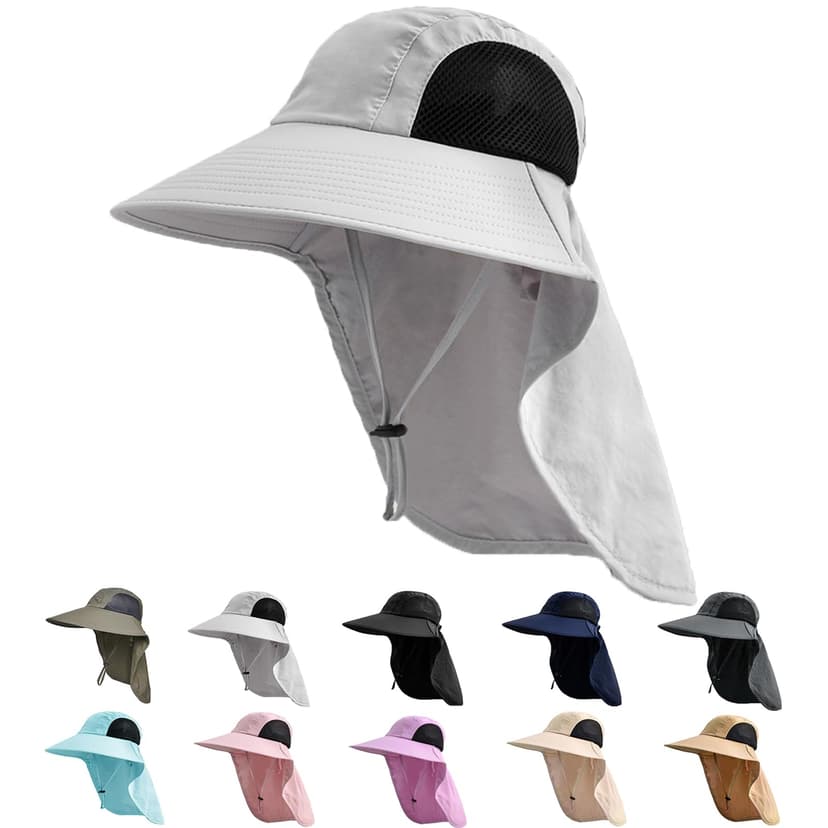 Sun Hat for Men Women with Neck Flap,UPF 50+ UV Protective Hiking Fishing Hats,Wide Brim Sun Hat for Women&Men