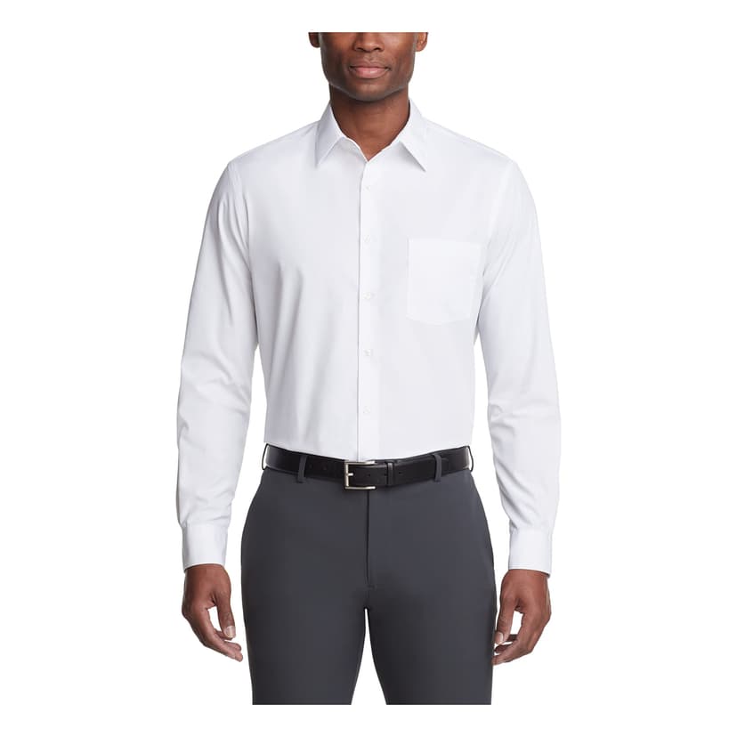 Van Heusen Mens Dress Shirt Regular Fit Poplin Solid