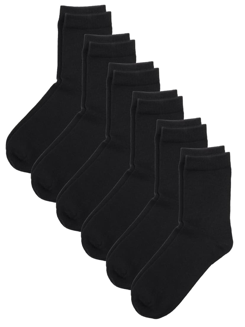 COTTON DAY Unisex Kids Boys Girls Soft Cotton School Socks Black White Navy