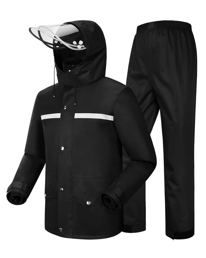 iCreek Rain Suit Waterproof Jacket and Pants Hi Vis Raincoat for Men and Women Reflective Outdoor for All-Sport Work