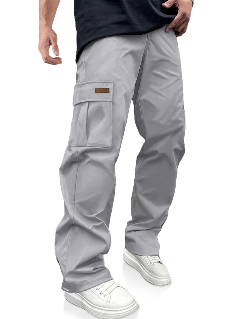 PLEPAN Mens Casual Cargo Pants Workout Hiking Sweatpants with Multi Pockets | Workout,Fishing,Hiking,Joggers Stretch,Multi Pockets,Elastic Waist,Lightweight,Drawstring,Work,Tactical Sweatpants