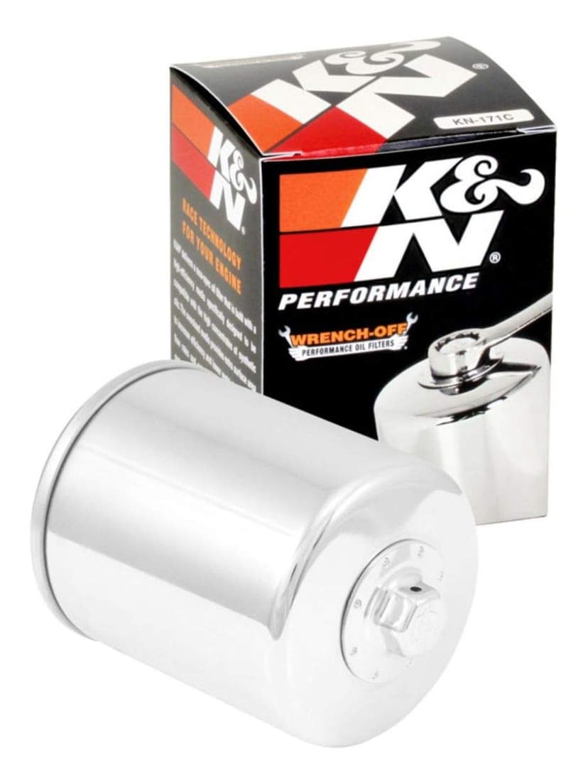 K&N Motorcycle Oil Filter: High Performance, Premium, Designed to be used with Synthetic or Conventional Oils, Wrench Off Nut: Fits Select Harley Davidson, Buell Motorcycles, KN-171C