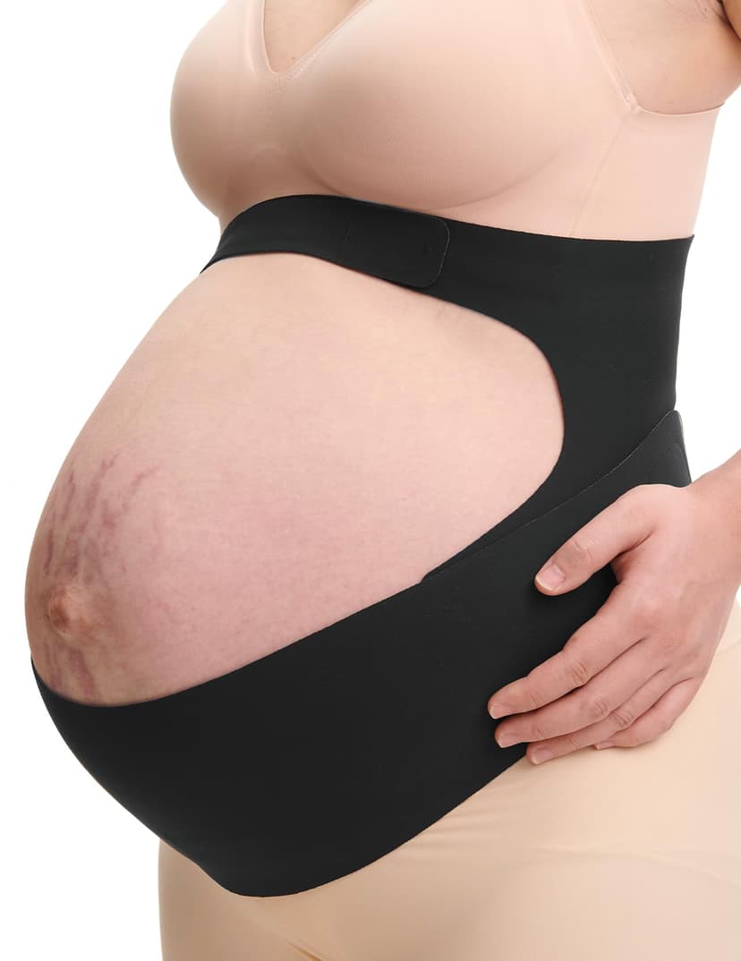 Momcozy Pregnancy Belly Band, CozySupport 3D Ergonest Maternity Belly Band | Invisible Pregnancy Belt with Ergonest Support for Back, Abdomen & Waist, Plus Air-Hole Ventilation & Easy Wear