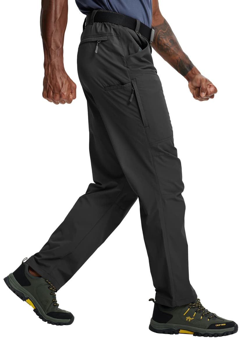 Mens Hiking Pants Lightweight Cargo Work Tactical Nylon Stretch Waterproof Quick Dry Fishing Travel Outdoor 6 Pockets