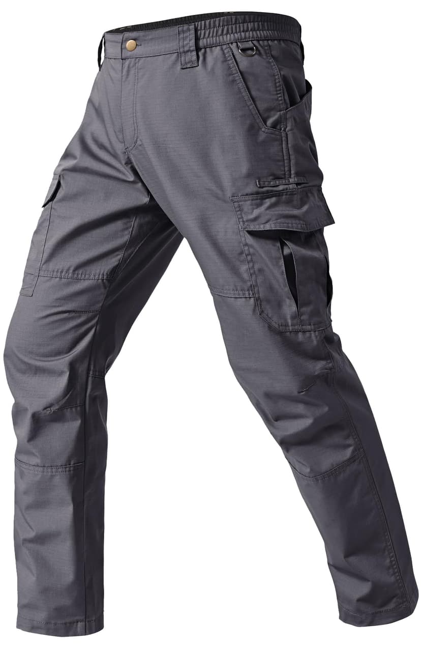 Mens Cargo Work Pants Durable Ripstop Tactical Pants with 7 Pockets Outdoor Water Resistant Hiking Woking Construction Pants