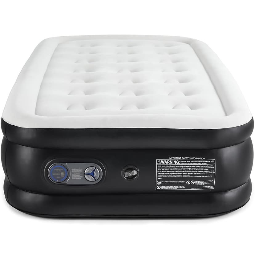 Sweetcrispy Weight Capacity 660 lbs Air Bed, Double Height, Non-Slip Bottom Design, Twin Air Mattress - 18" Inflatable Blow Up Airbed with Built-in High Capacity Pump for Home or Camping