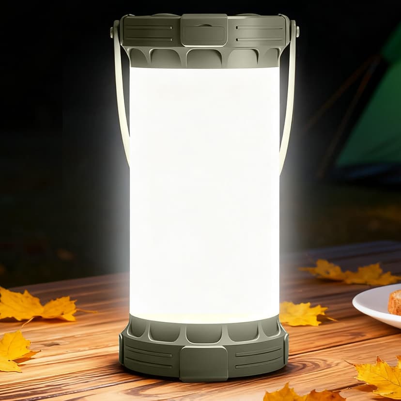 Glocusent LED Ultra Bright Camping Lantern, Camping Light with Max 1500LM | 5000mAh Portable Camping Light with 3 Colors & 5 Brightness, SOS, Rechargeable Lantern for Power Outages Hiking Emergency