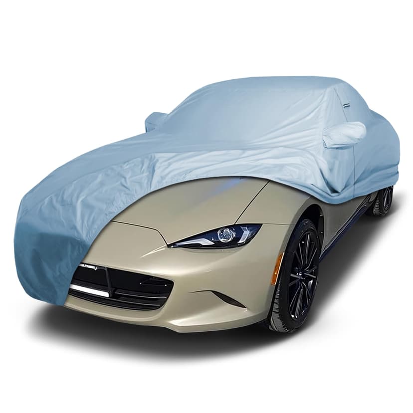 iCarCover Custom Fit [1989-2026 Mazda Miata MX-5] Premium Car Cover | Waterproof All Weather Automobiles Hail UV Sun Rain Snow Dust Protection Full Exterior Covers for Outdoor Indoor (Sky Gray)
