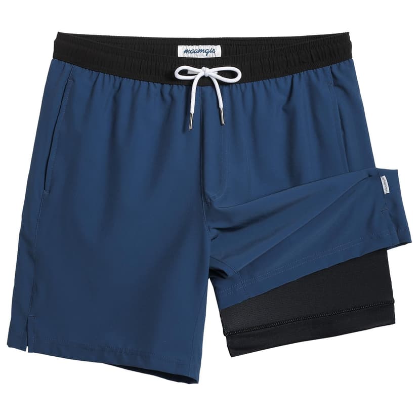maamgic Mens Swim Trunks with Compression Liner 7 Inch Inseam Mens Bathing Suit Quick Dry Swimming Trunks Swimsuit