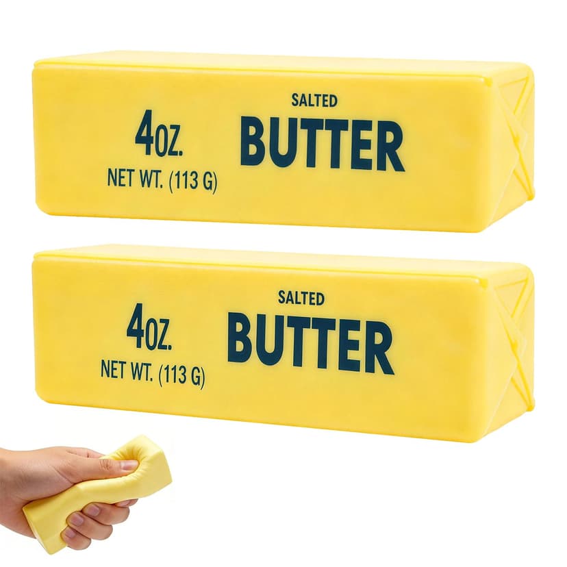 elopco Butter Squeeze Toy 2PCS, Slow Rising Dumpling Squishy Butter Sensory Stress Relief Squishies Soft & Stretchy Fidget Toys for Anxiety Relief Party Favors (Butter Stick)
