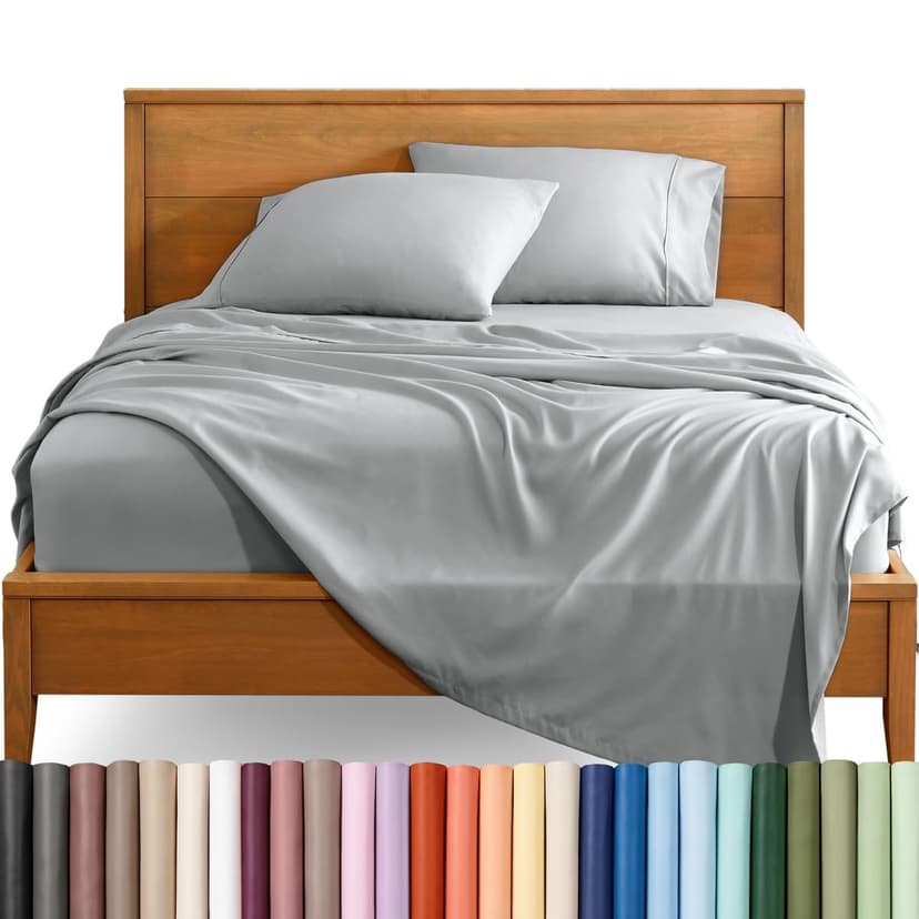 Bare Home Queen Sheet Set - 1800 Ultra-Soft (Queen, French Grey) | Deep Pockets 6 to 15 Inches, Breathable, Hypoallergenic, Hotel Luxury, Easy Fit, Soft, All-Season