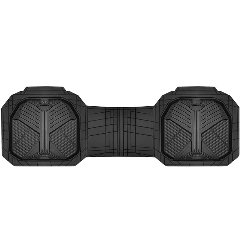 CAR PASS Heavy Duty Rubber Rear Car Mat, Deep-Dish Odorless Car Floor Mats All Weather, Universal Trim-to-Fit for SUVs Trucks Sedans, Waterproof Anti-Slip, Black