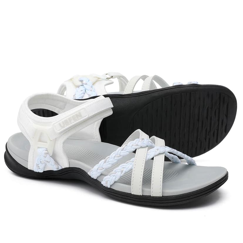 UBFEN Womens Hiking Comfort Sport Sandals Beach Vacation Camping Casual Sport Sandals with Adjustable Straps and Arch Support