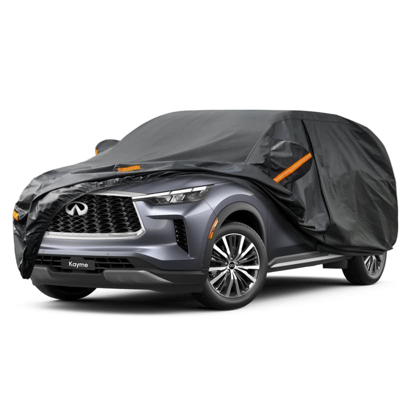 Kayme 7 Layers SUV Car Cover Custom Fit for Infiniti QX60 (2013-2025) Waterproof All Weather for Automobiles,Outdoor Full Cover Rain Sun UV Protection.Black