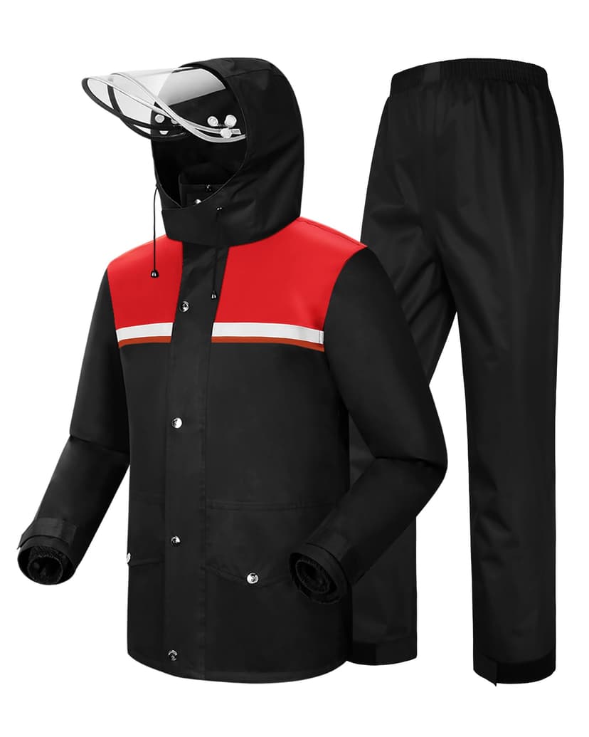 iCreek Rain Suit Waterproof Jacket and Pants Hi Vis Raincoat for Men and Women Reflective Outdoor for All-Sport Work