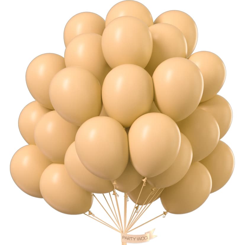 PartyWoo Nude Balloons 50pcs Apricot Fall Neutral Color 12 Inch | Balloons for Jungle Safari Thanksgiving Boy Baby Shower Birthday Anniversary Themed Party Decorations Brown-Y103