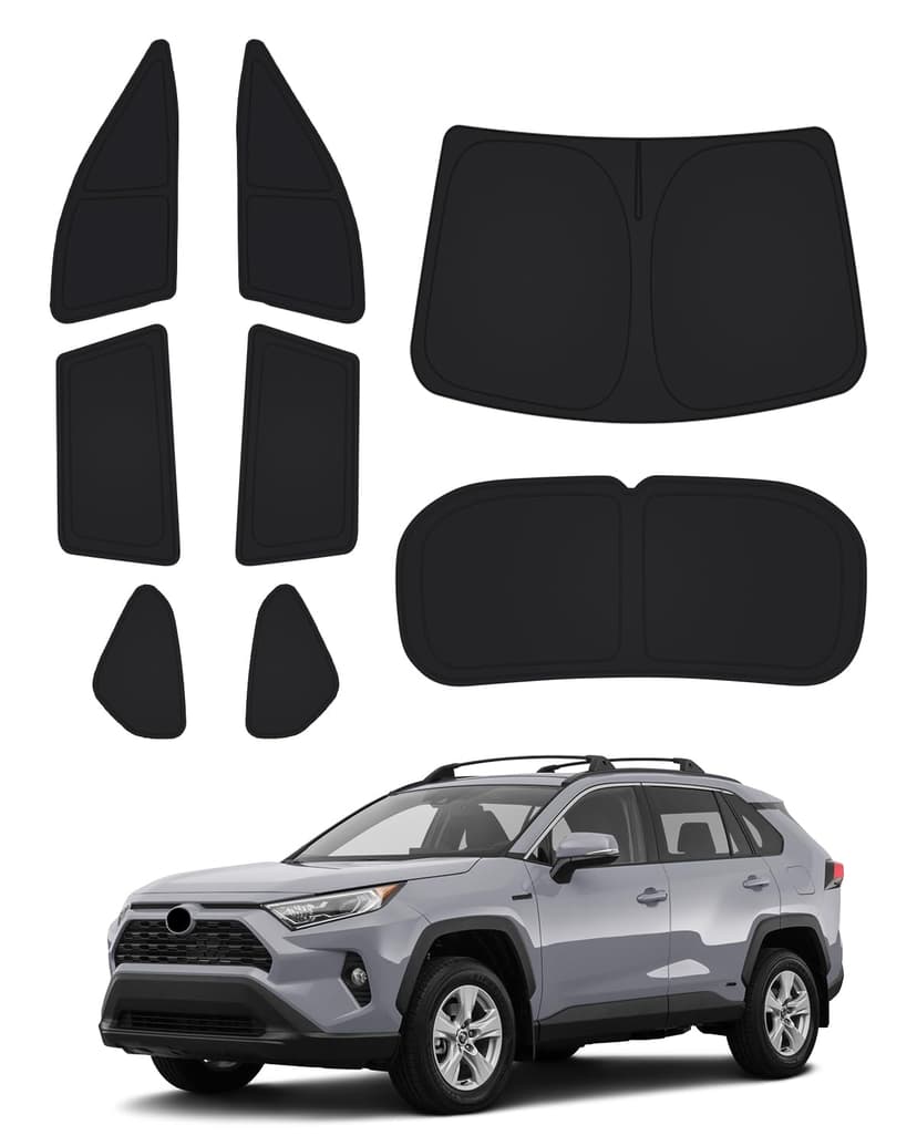 Canvcle Window Shades for 2019-2025 Toyota RAV4 Accessories Sun Shade Windshield Sunshade Side Rear Window Covers Sun Visor Shield Privacy Protection for Camping Keep Car Cool Black 8PCS
