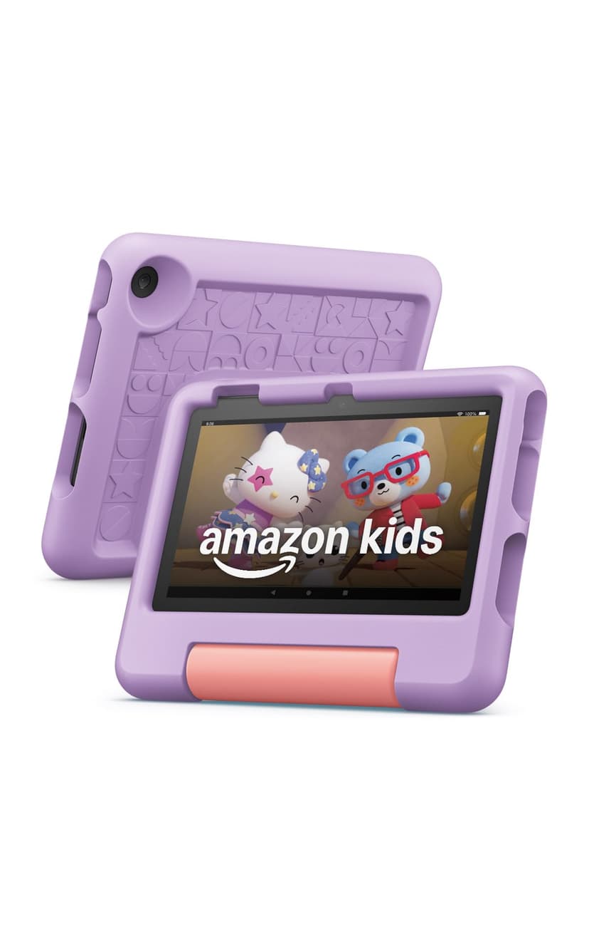 Amazon Fire 7 Kids tablet (newest model) ages 3-7. Top-selling 7" kids tablet on Amazon. Includes ad-free and exclusive content, easy parental controls, 10-hr battery, 16 GB, Purple