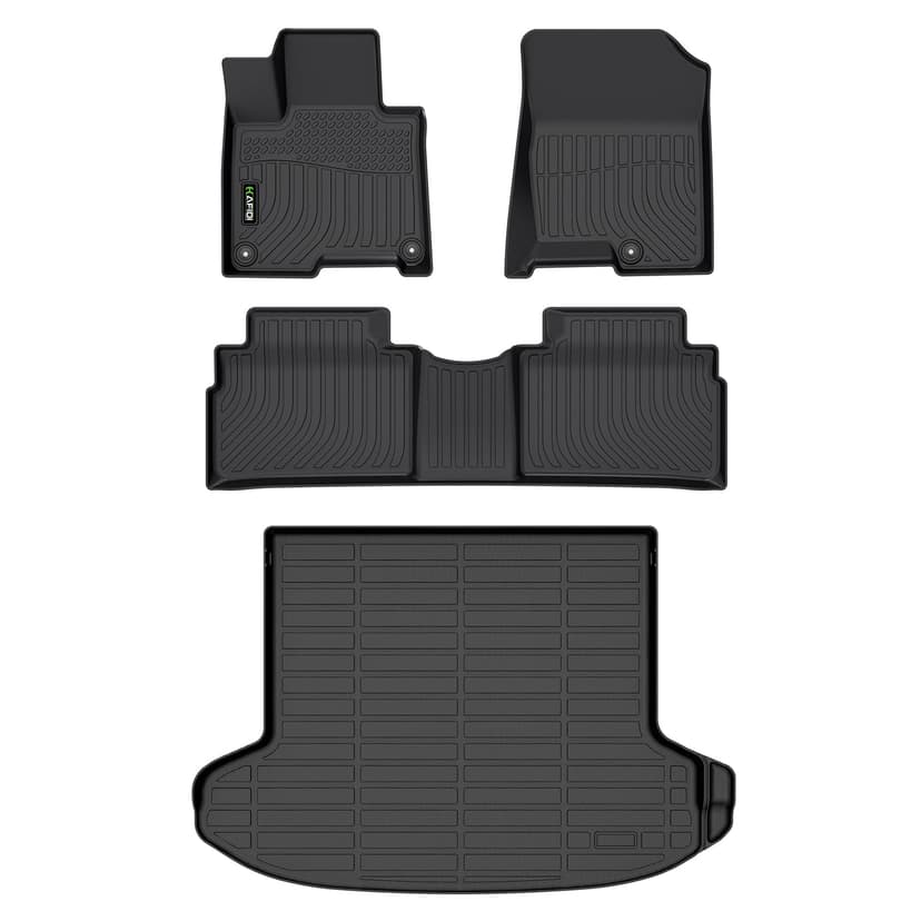 HAFIDI Floor Mats & Cargo Liner for 2023-2025 Kia Sportage Plug in Hybrid | For PHEV Full Set, Custom Fit, All Weather Protection, Non-Slip, Automotive Floor Liners, Raised Edge, TPE Accessories, Blac