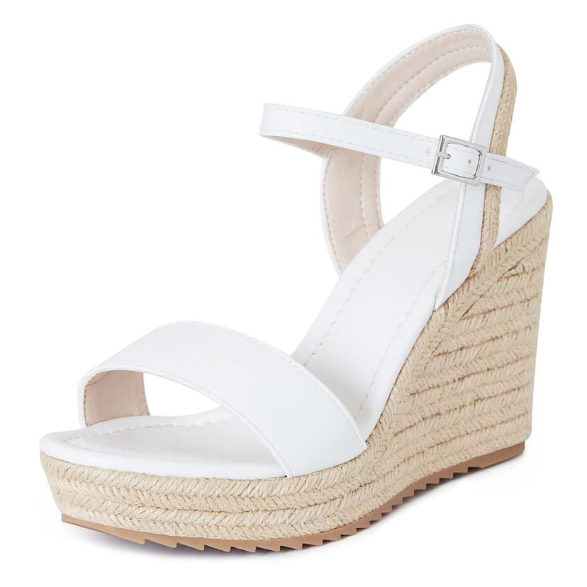 mikarka Women's Espadrille Wedge Sandals: Ankle Strap Platform Open Toe Wedges - Stylish High Heel Dressy Summer Wedges for Women, Inspired by Espadrilles