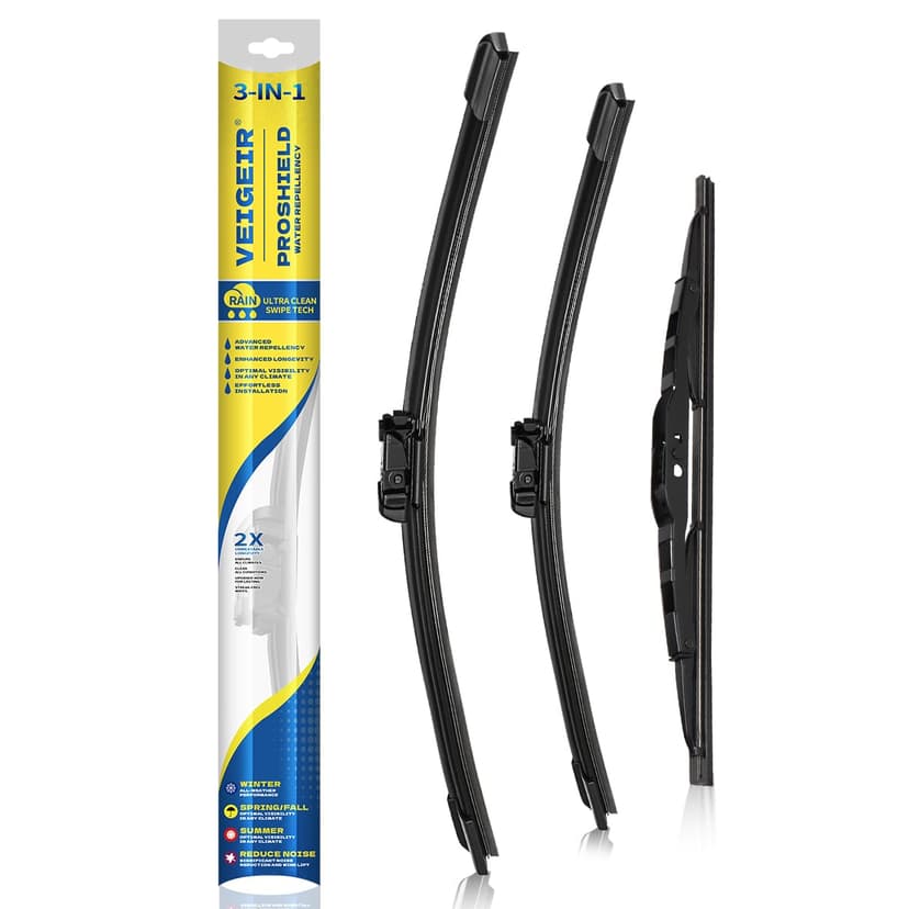 3 Pack Windshield Wiper Blades Compatible with 2010-2017 Chevrolet Chevy Equinox GMC Terrain Original Factory Quality Front Rear Wipers Blade Set for My Car - 24" 17" 13"