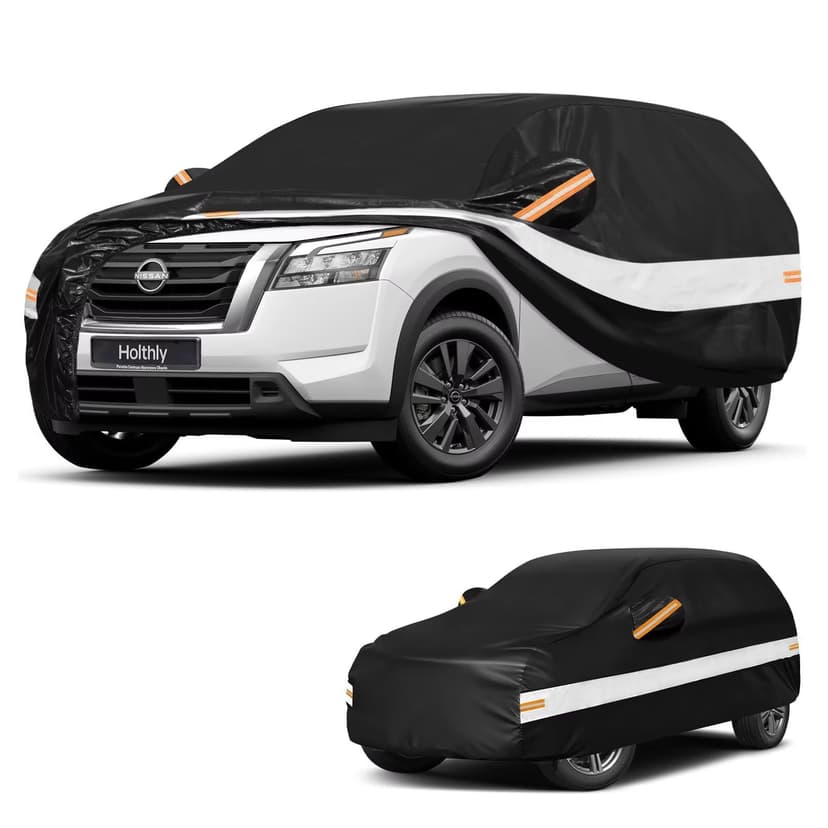 Holthly 10 Layers SUV Car Cover Custom Fit for Nissan Pathfinder(2004-2026), Waterproof All Weather for Automobiles, Outdoor Full Cover Sun Dust Rain Protection with Cotton. Black