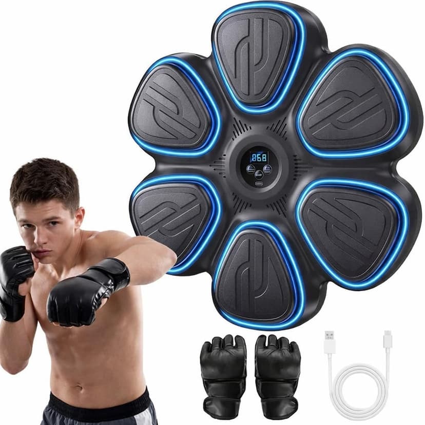 Music Boxing Machine for Kids-Interactive Wall Mounted Punching Target with Sound & Lights,Smart Boxing Trainer Machine Fitness Game Gymnastics Equipment for Home,Birthday Gift for Boys Girls Age 3-12