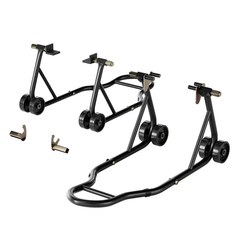 SPECSTAR Universal Motorcycle Stands, 882 Lbs Capacity Front Rear Wheels Lift Combo with U+L Adjustable Swingarm Spool, Heavy Duty Paddock Stands fit for BMW, Suzuki, Yamaha, Honda, Kawasaki, Black