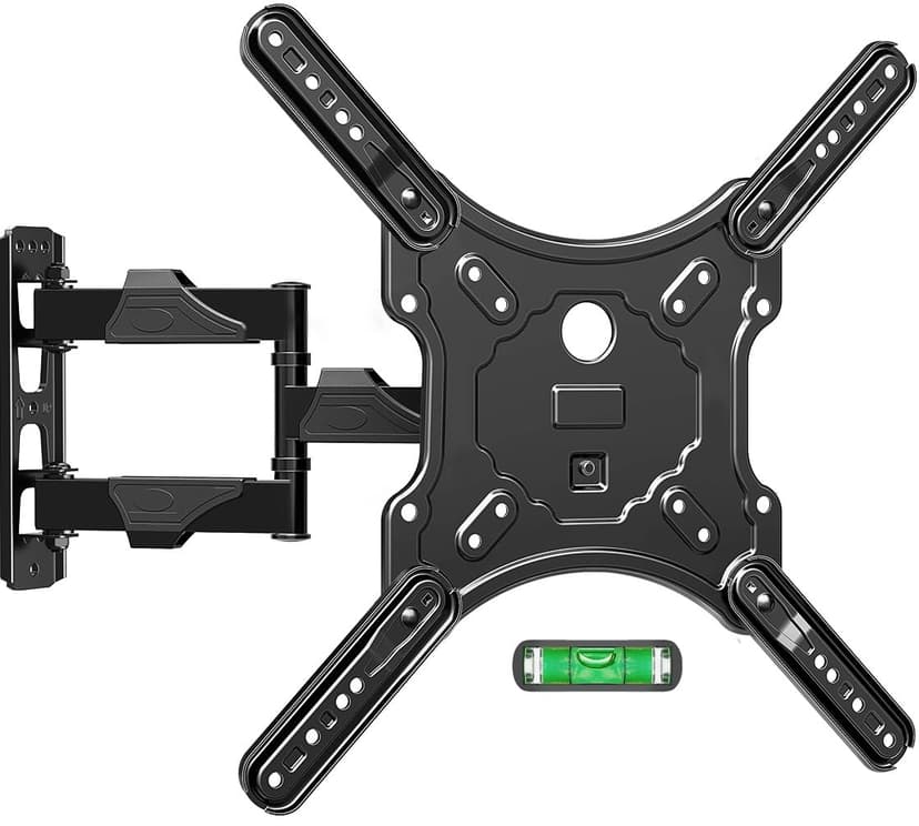 ELIVED Full Motion TV Wall Mount for 26-60" TVs, Max VESA 400x400, 77 lbs. | Swivel & tilt articulating arms, single stud center mount, compatible with corner installation for home flat TVs