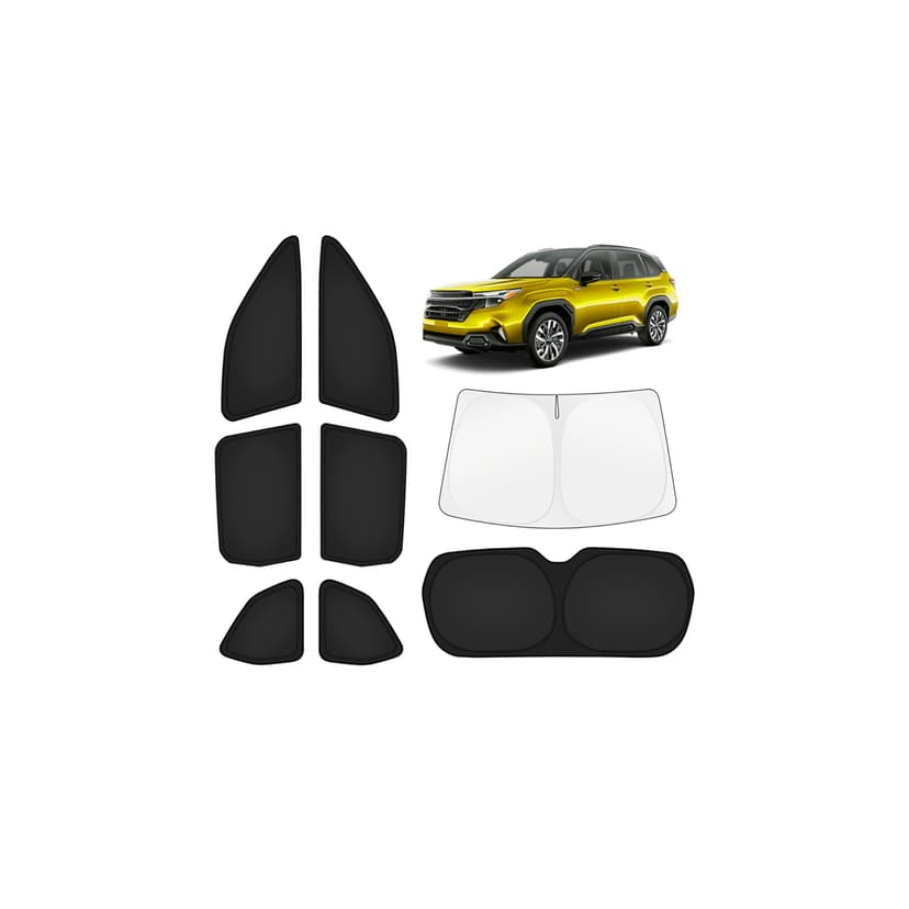 KUST Car Window Shades for Subaru Forester 2025-2026 Windshield Sun Shade Side Window Cover UV Block Privacy Protection Accessories for Camping Blackout Rear Back Full Set 8PCS