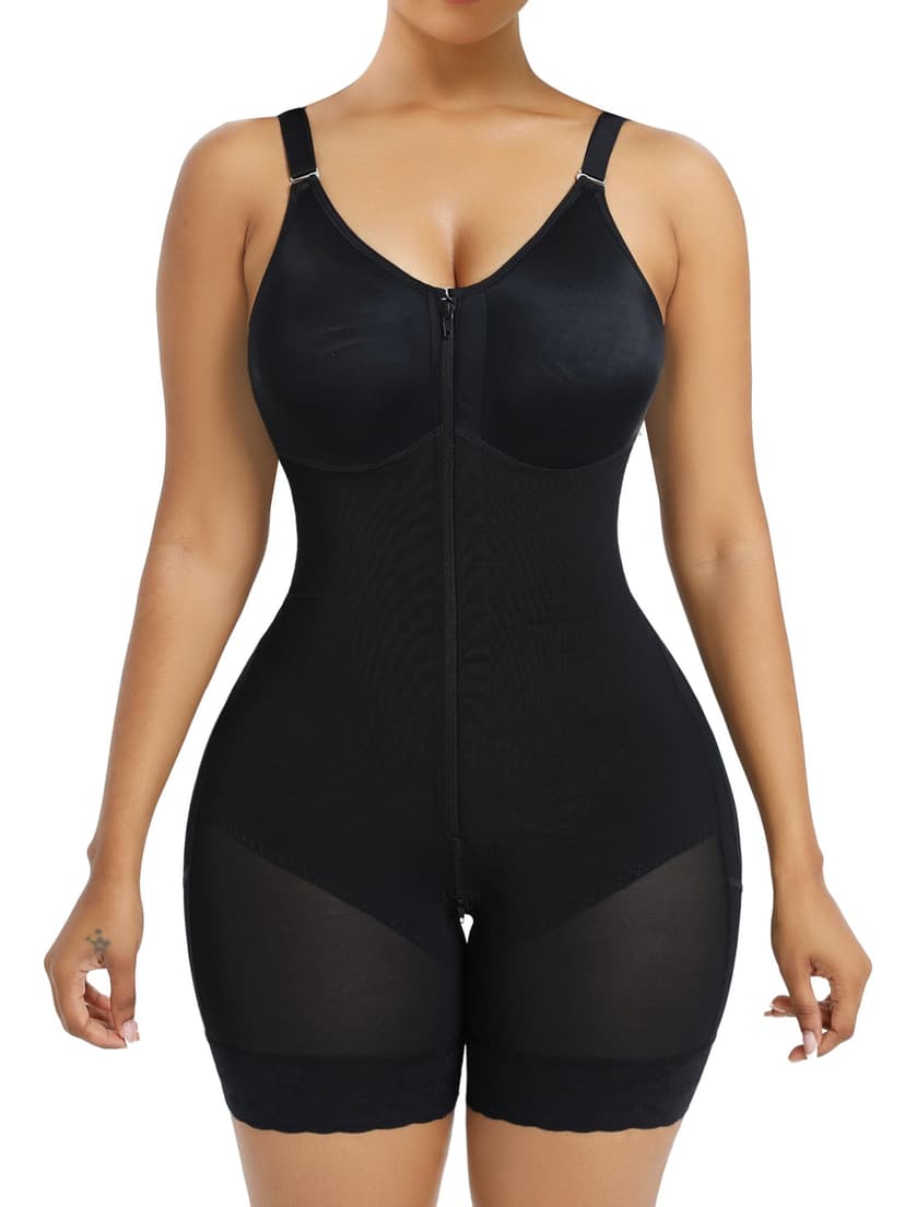 YIANNA Fajas Colombianas Moldeadoras Postpartum Shapewear Tummy Control for Women Butt Lifter Body Shaper with Zipper Crotch