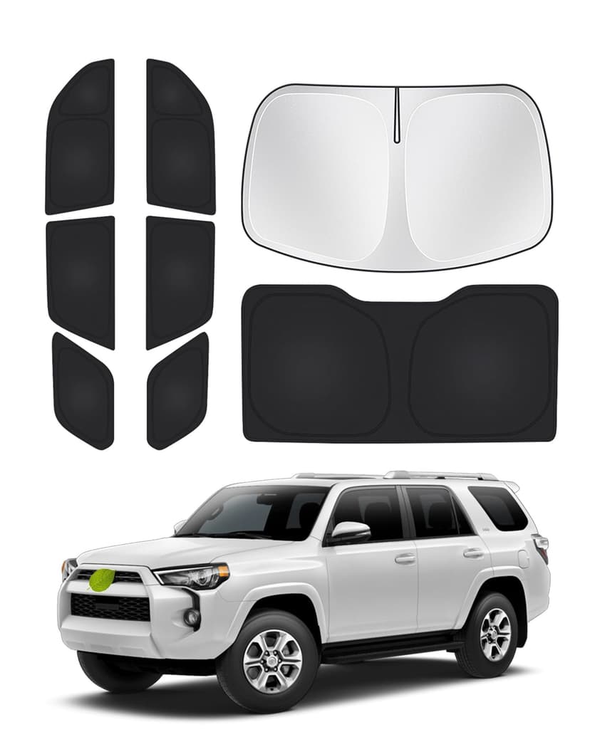 Canvcle Window Shades for 5th Gen Toyota 4Runner 2010-2024 Accessories Windshield Sun Shade Side Rear Window Covers Sunshade Full Set Sun Visor Privacy Protection Camping Keep Vehicle Cool Black 8PCS