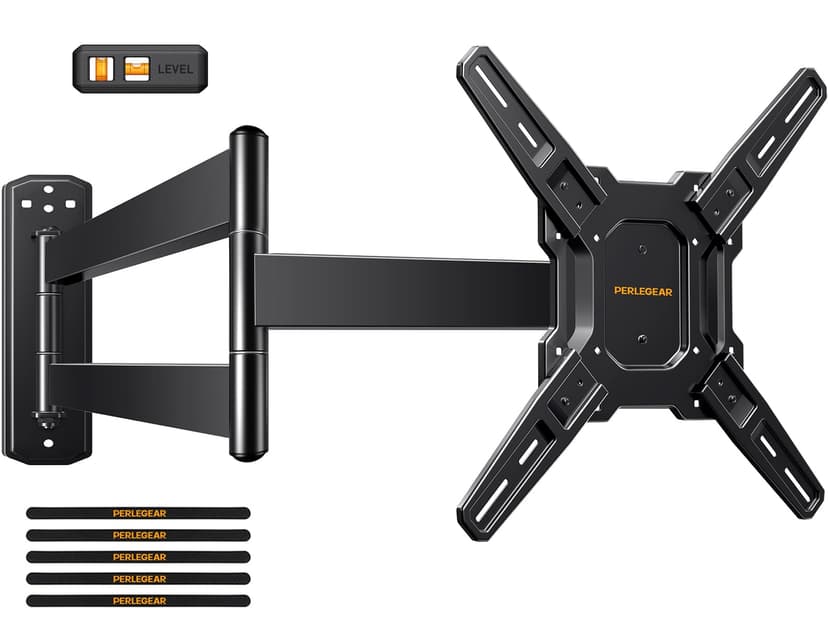 Perlegear Long Arm TV Wall Mount for 26-70 inch TVs up to 100 lbs, Corner TV Mount Bracket with 31.65” Extension, Swivel, Tilt Articulating Arms, Max VESA 400x400mm, Full Motion Wall Mount PGMF25B
